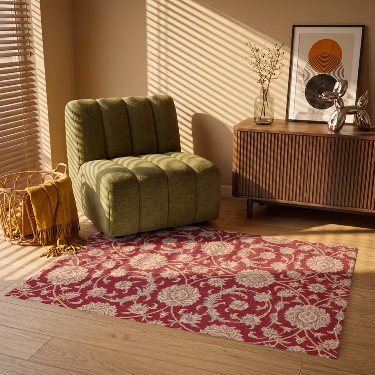 Vloerkleed - Patroon - Bloem - Klassiek - Oosters - Rood — 2
