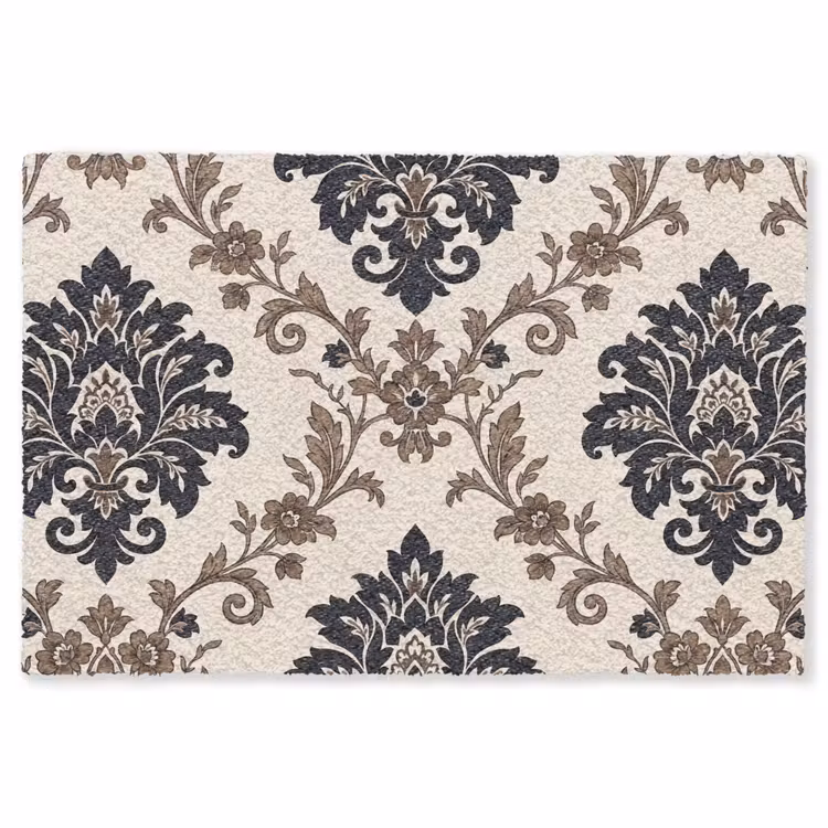 Vloerkleed - Patroon - Floraal - Klassiek - Beige-blauw — 1