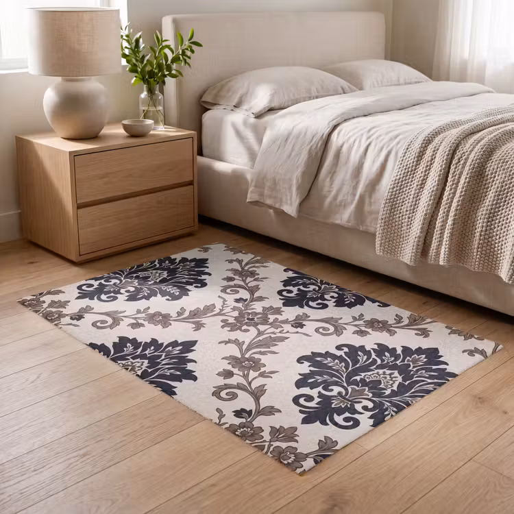 Vloerkleed - Patroon - Floraal - Klassiek - Beige-blauw — 5