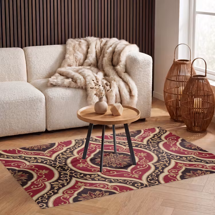 Vloerkleed - Patroon - Ornament - Barok - Rood - Goud — 4