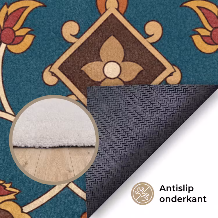 Vloerkleed - Ornament - Flora - Traditioneel - Klassiek - Blauwgroen — 3