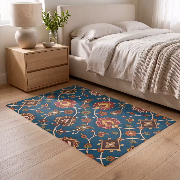 Vloerkleed - Ornament - Flora - Traditioneel - Klassiek - Blauwgroen — 5