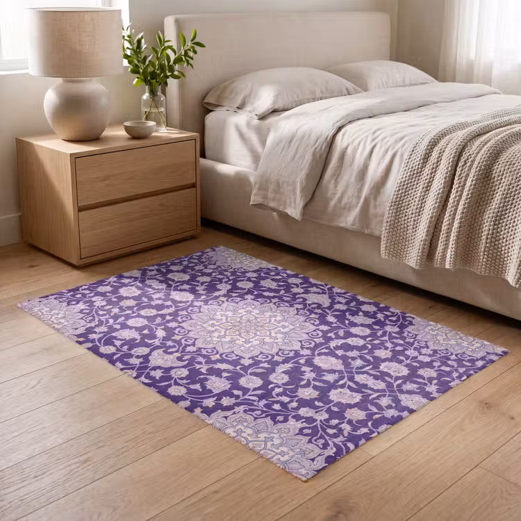 Vloerkleed - Patroon - Medallion - Oosters - Paars - Decoratie — 5