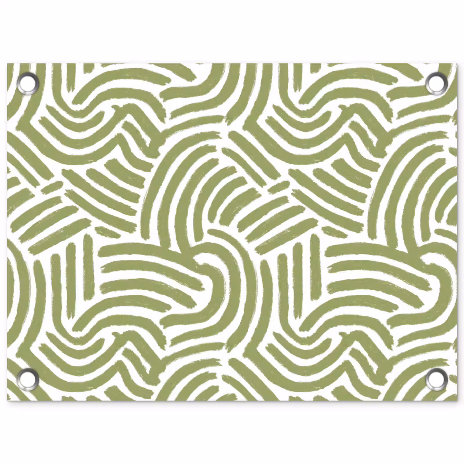 Tuinposter - Saliegroen - Abstract - Bogen - Handgetekend - Patroon — 1