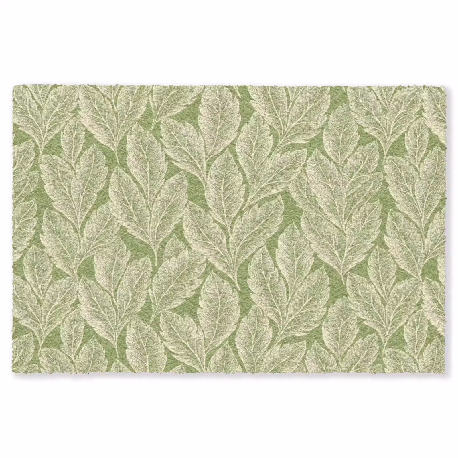 Vloerkleed - Groen - Botanisch - Bladeren - Vintage - Patroon — 1