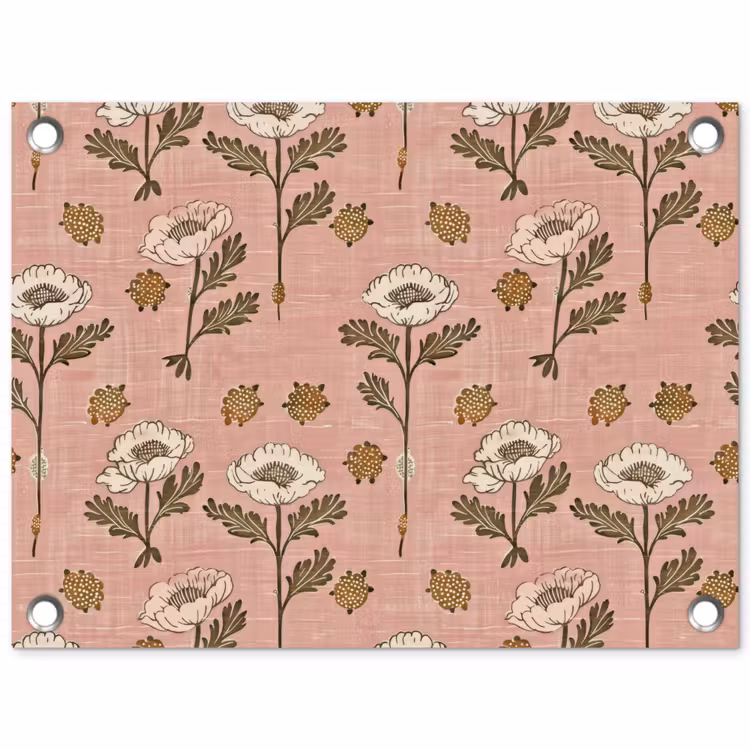 Tuinposter - Roze - Bloemen - Vintage - Textuur — 1