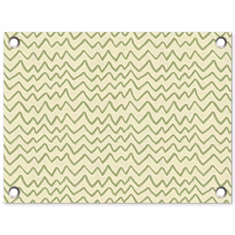 Tuinposter - Saliegroen - Zigzag - Handgetekend - Patroon — 1