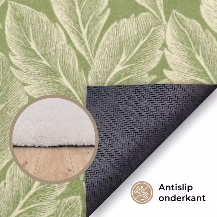 Vloerkleed - Groen - Botanisch - Bladeren - Vintage - Patroon — 3
