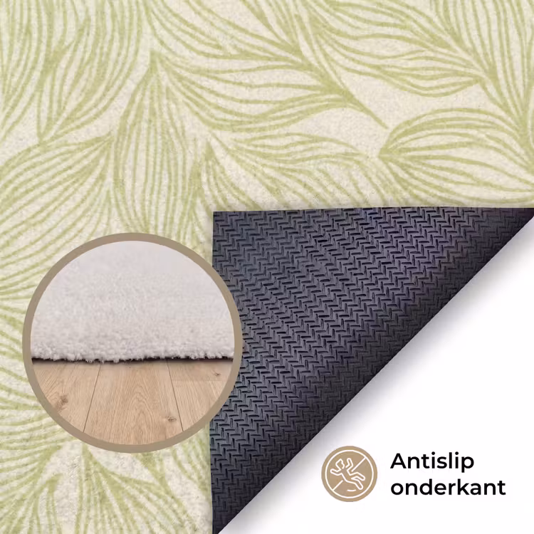 Vloerkleed - Saliegroen - Botanisch - Bladeren - Handgetekend - Patroon — 3