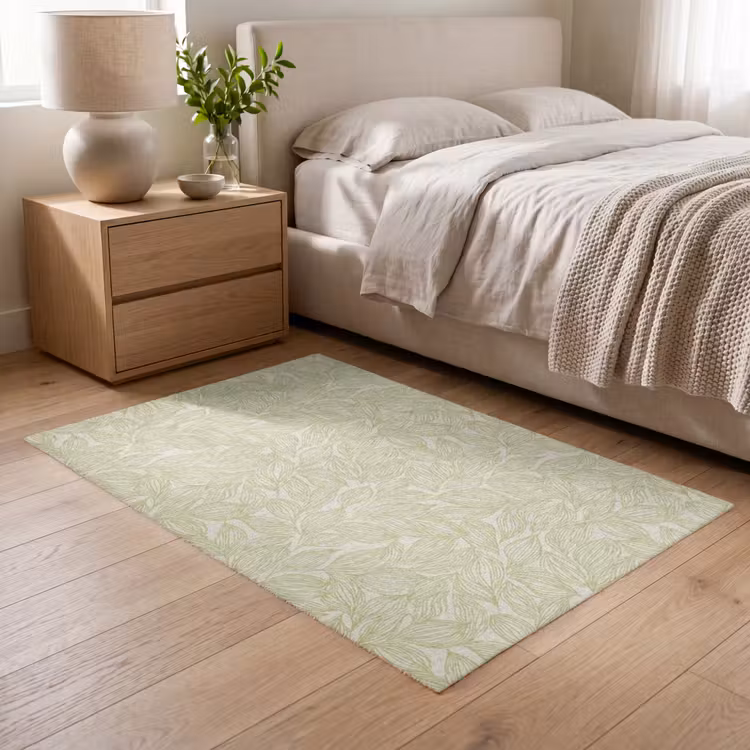 Vloerkleed - Saliegroen - Botanisch - Bladeren - Handgetekend - Patroon — 5