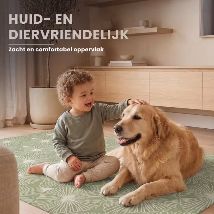 Vloerkleed - Saliegroen - Botanisch - Ruiten - Organisch - Patroon — 6
