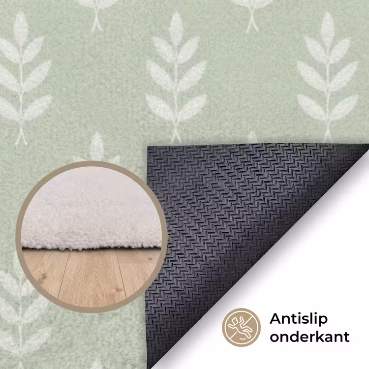 Vloerkleed - Saliegroen - Botanisch - Takjes - Minimalistisch - Patroon — 3
