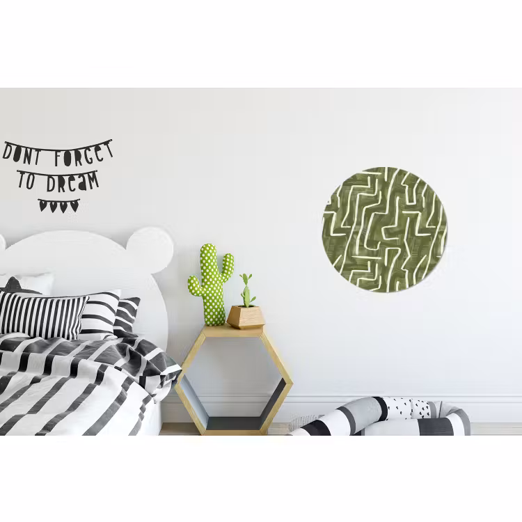 Wandcirkel - Aluminium - Groen - Abstract - Penseelstreken - Patroon — 5