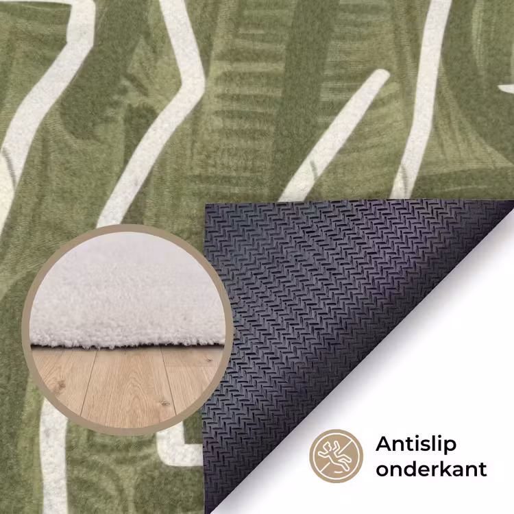 Vloerkleed - Groen - Abstract - Penseelstreken - Patroon — 3