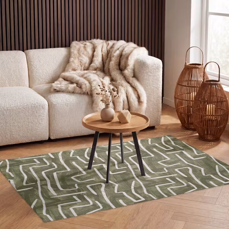 Vloerkleed - Groen - Abstract - Penseelstreken - Patroon — 4