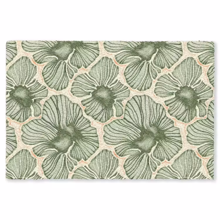 Vloerkleed - Groen - Botanisch - Bloemen - Organisch - Patroon — 1