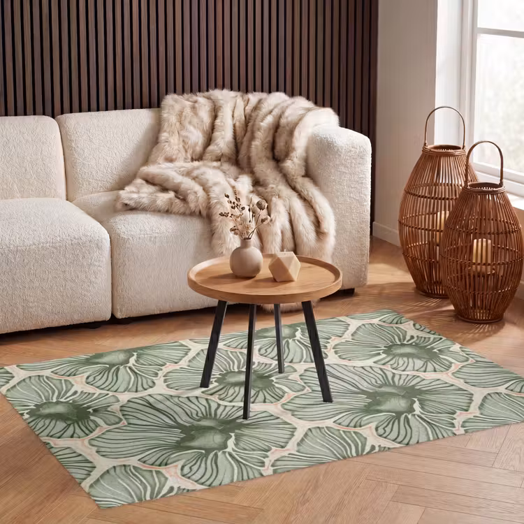 Vloerkleed - Groen - Botanisch - Bloemen - Organisch - Patroon — 4