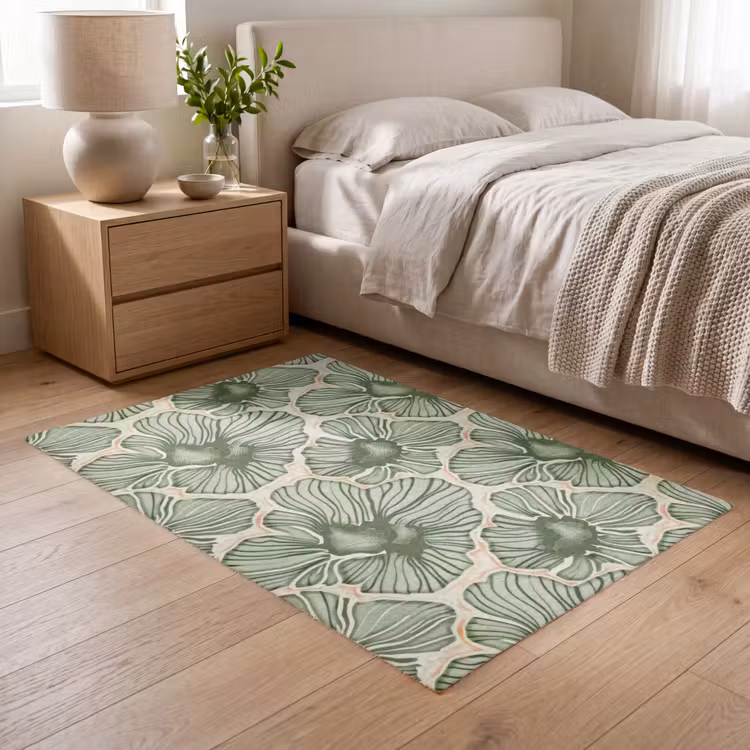 Vloerkleed - Groen - Botanisch - Bloemen - Organisch - Patroon — 5