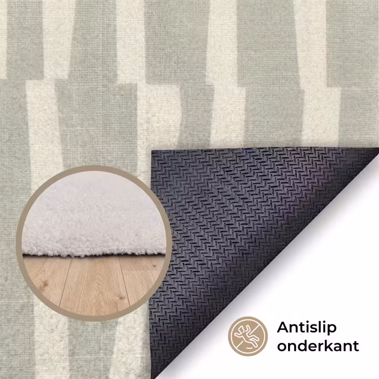 Vloerkleed - Saliegroen - Strepen - Geometrisch - Textuur - Patroon — 3