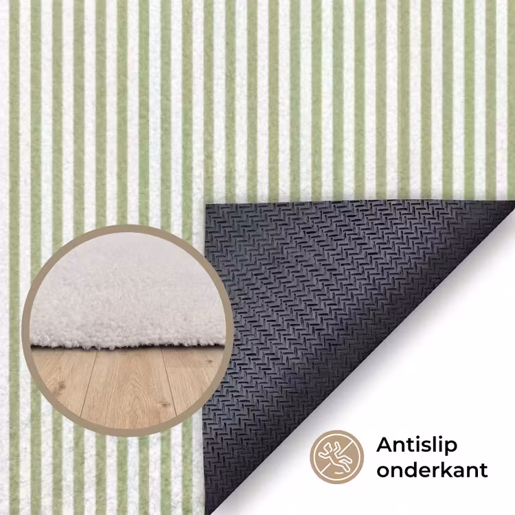 Vloerkleed - Saliegroen - Strepen - Minimalistisch - Patroon — 3