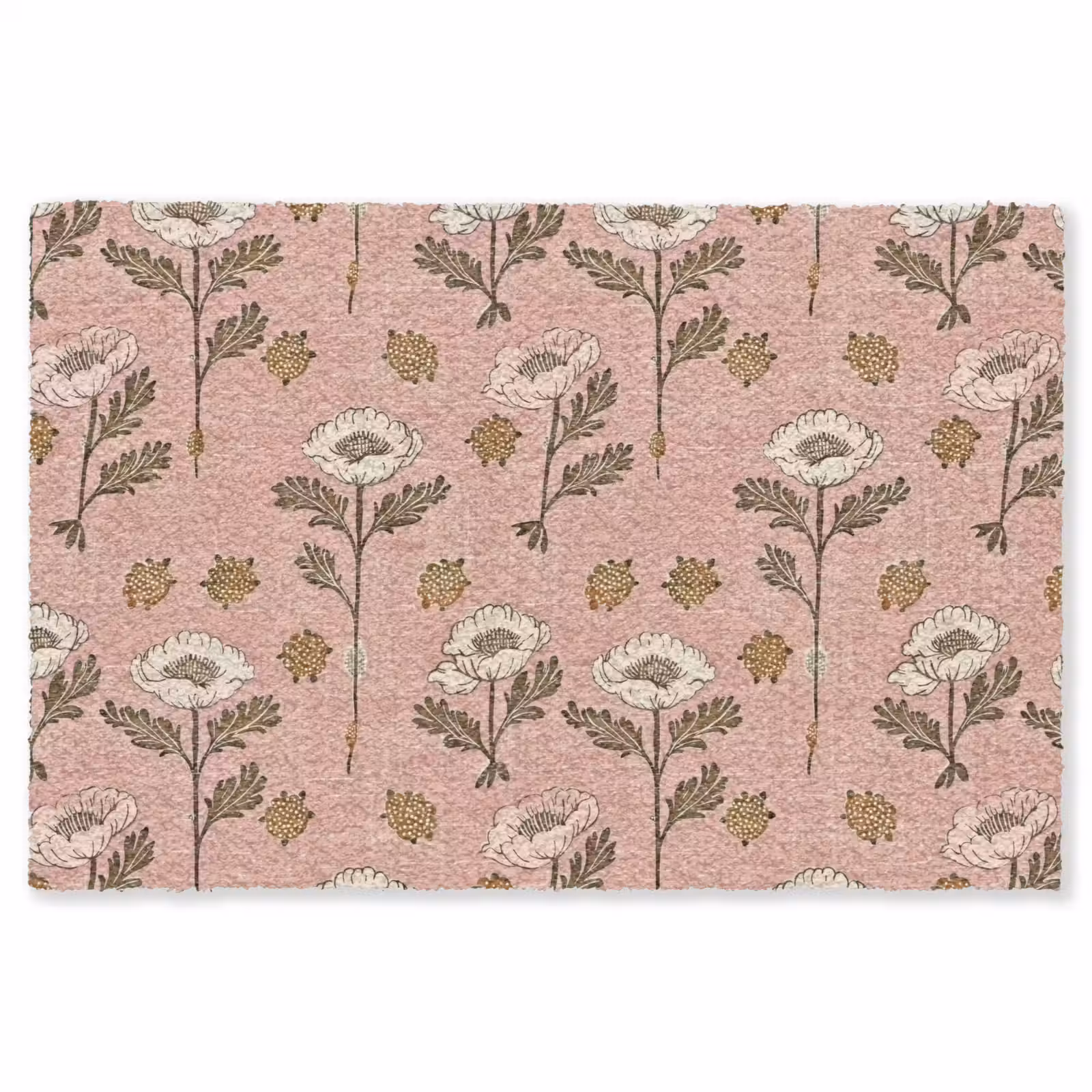 Vloerkleed - Roze - Bloemen - Vintage - Textuur — 1