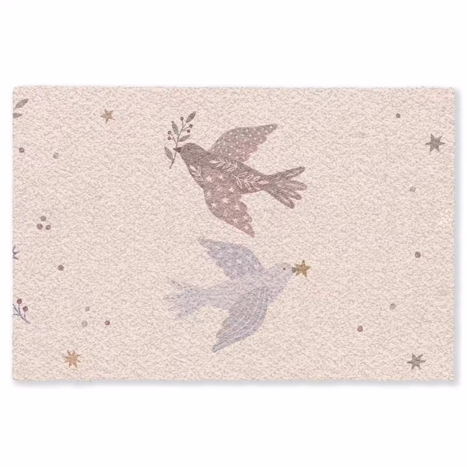 Vloerkleed - Vogel - Bessen - Natuur - Modern - Beige — 1