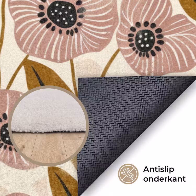 Vloerkleed - Dustyroze - Bloemen - Grafisch - Patroon — 3