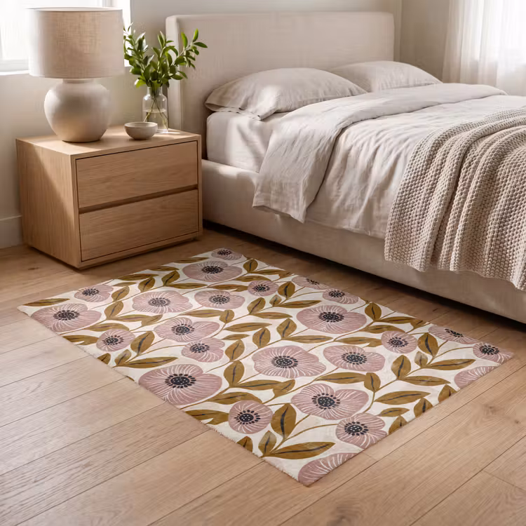 Vloerkleed - Dustyroze - Bloemen - Grafisch - Patroon — 5
