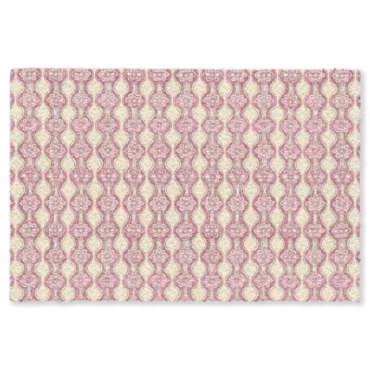 Vloerkleed - Paarsroze - Bloemen - Retro - Patroon — 1