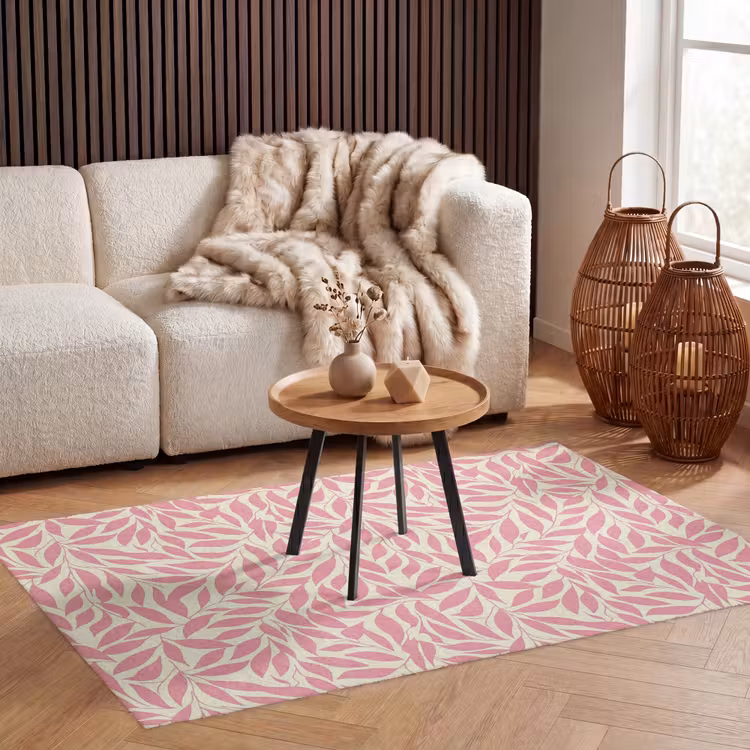 Vloerkleed - Roze - Bladeren - Dynamisch - Patroon — 4