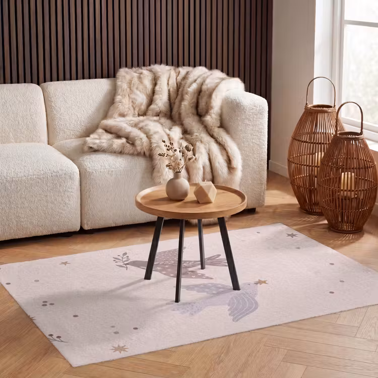 Vloerkleed - Vogel - Bessen - Natuur - Modern - Beige — 4