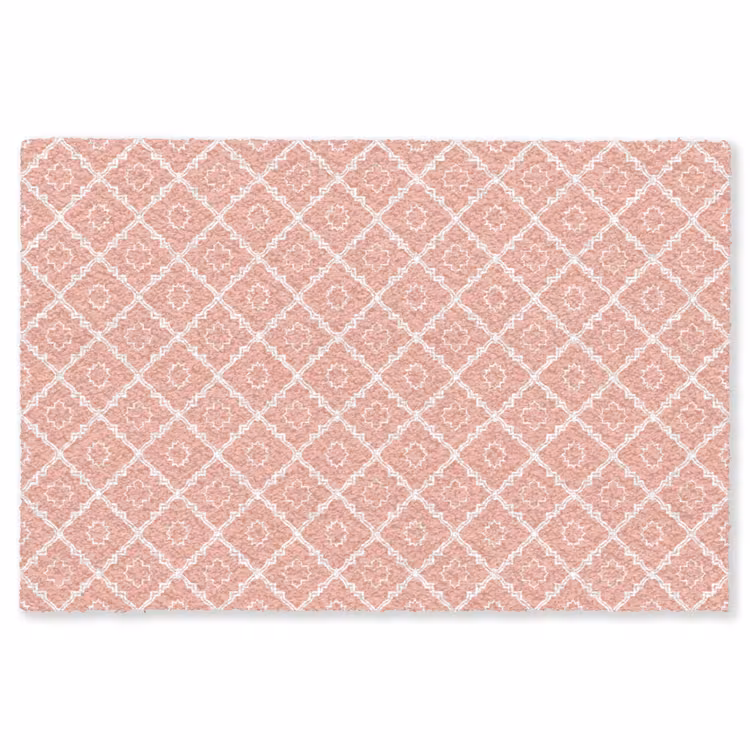 Vloerkleed - Zalmroze - Geometrisch - Elegant - Patroon — 1