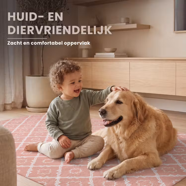 Vloerkleed - Zalmroze - Geometrisch - Elegant - Patroon — 6