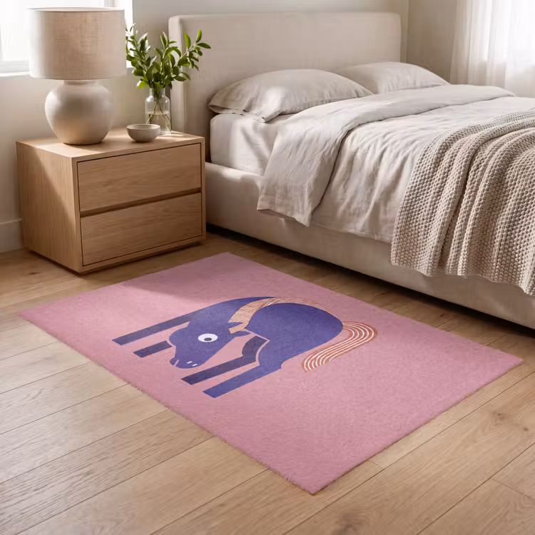 Vloerkleed - Paard - Abstract - Dieren - Modern - Blauw — 5