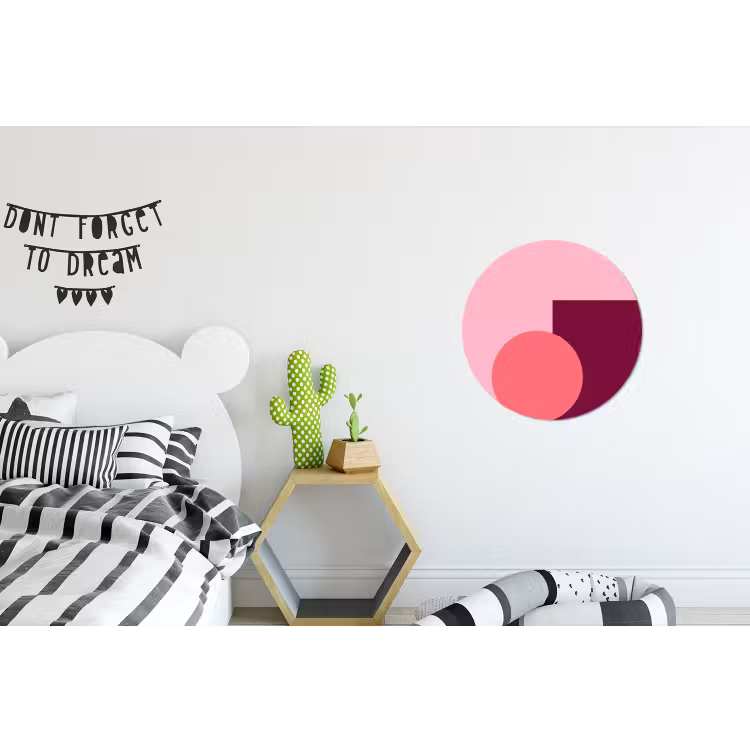 Wandcirkel - Aluminium - Abstract - Vormen - Roze - Modern - Design — 5