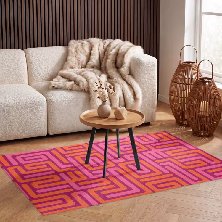 Vloerkleed - Abstract - Patroon - Lijnen - Roze - Oranje — 4