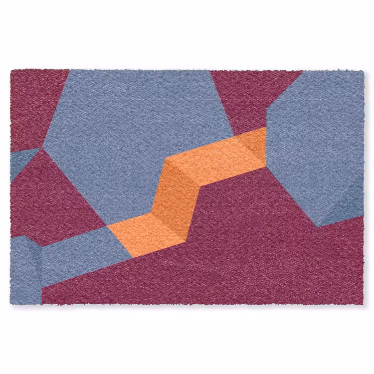 Vloerkleed - Abstract - Vormen - Modern - Blauw - Oranje — 1