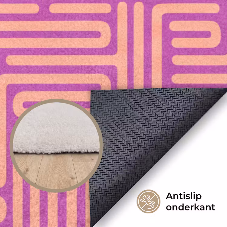 Vloerkleed - Patroon - Lijnen - Abstract - Modern - Paars — 3