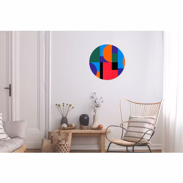 Wandcirkel - Aluminium - Geometrisch - Abstract - Vormen - Kleurrijk - Modern — 2
