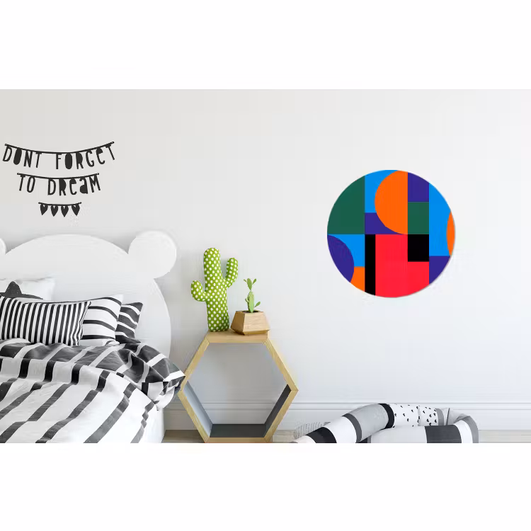 Wandcirkel - Aluminium - Geometrisch - Abstract - Vormen - Kleurrijk - Modern — 5
