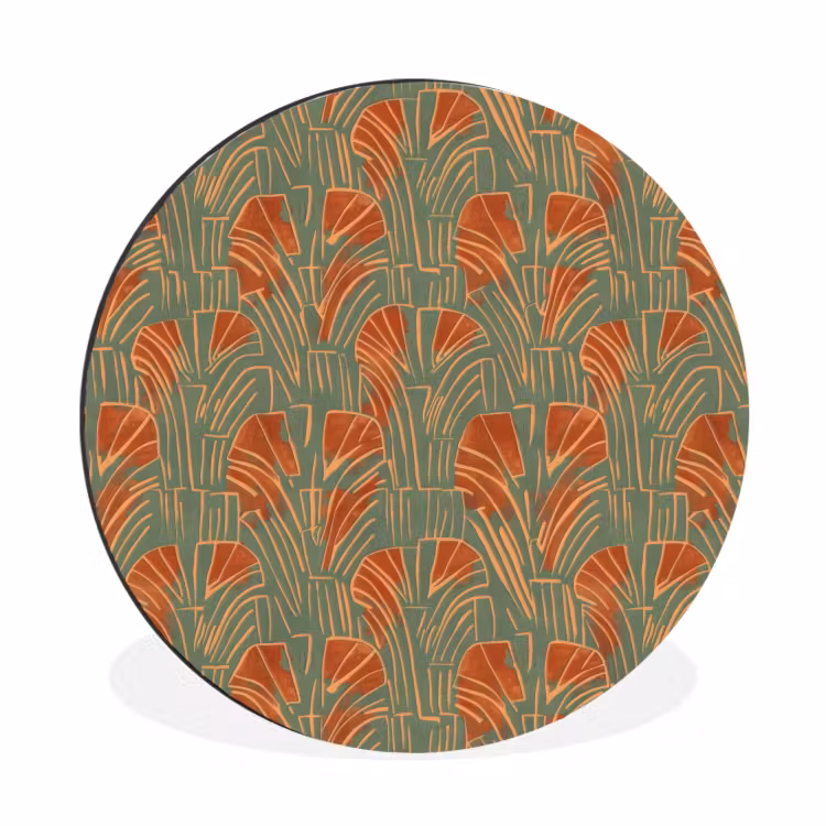 Wandcirkel - Aluminium - Groen - Terracotta - Deco - Waaiers — 1