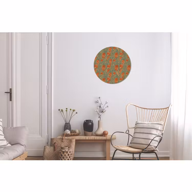 Wandcirkel - Aluminium - Groen - Terracotta - Deco - Waaiers — 2