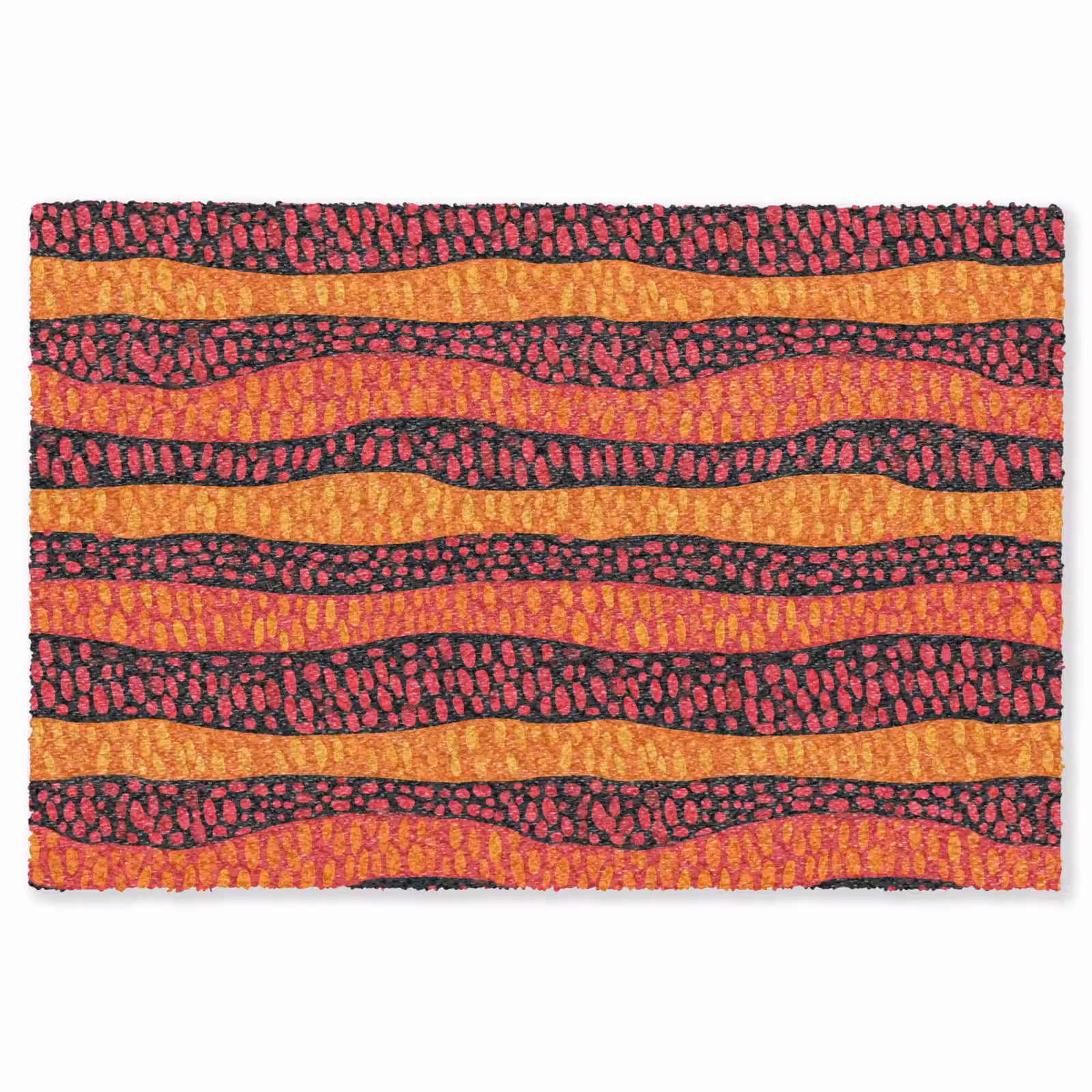 Vloerkleed - Oranje - Roze - Expressief - Patroon — 1