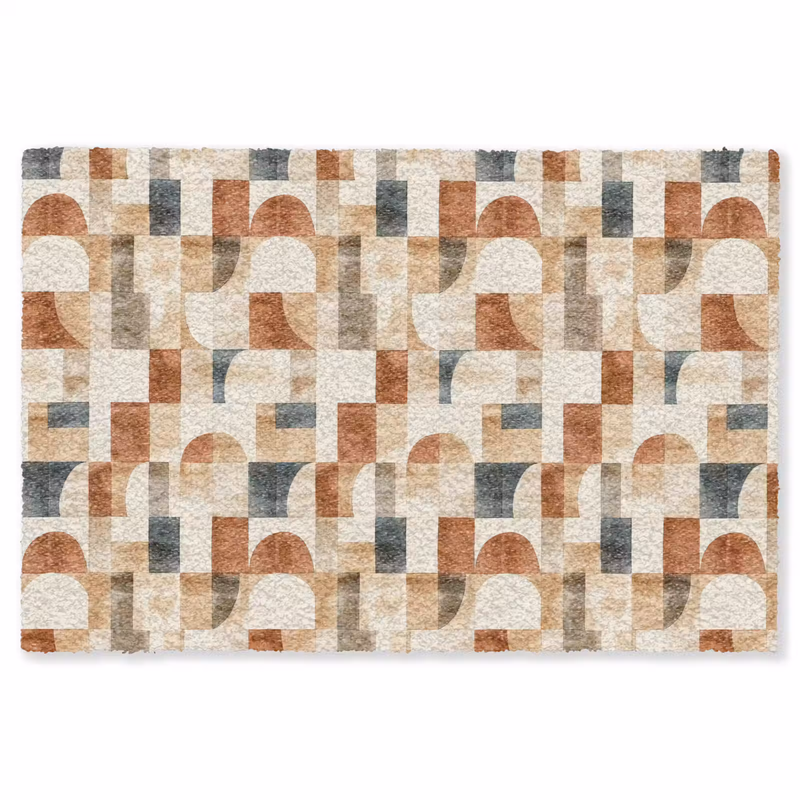 Vloerkleed - Terracotta - Geometrisch - Aquarel - Textuur — 1