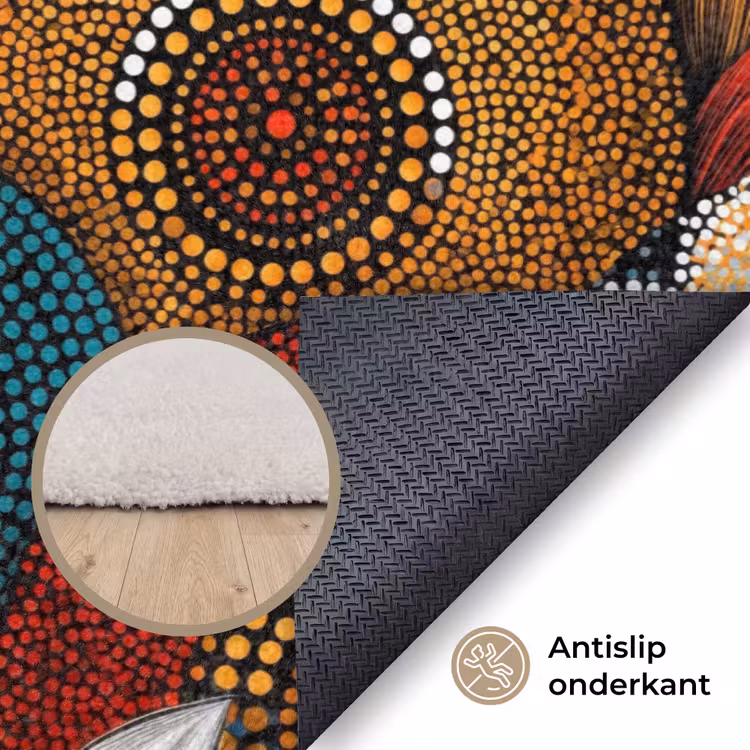 Vloerkleed - Kleurrijk - Aboriginal - Dot Painting - Botanisch - Patroon — 3
