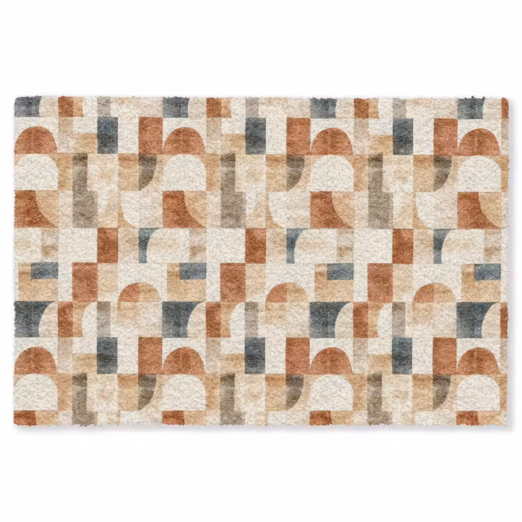 Vloerkleed - Terracotta - Geometrisch - Aquarel - Textuur — 1