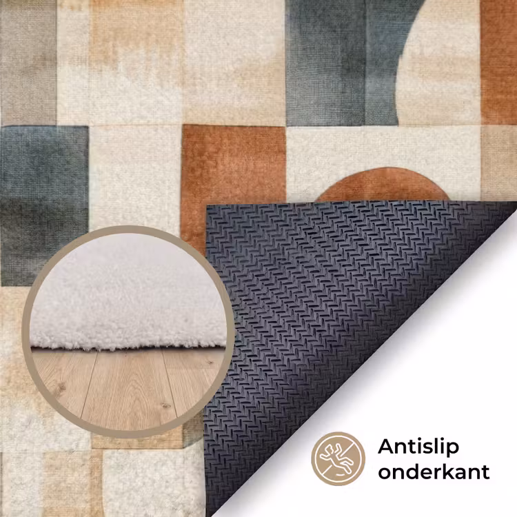 Vloerkleed - Terracotta - Geometrisch - Aquarel - Textuur — 3