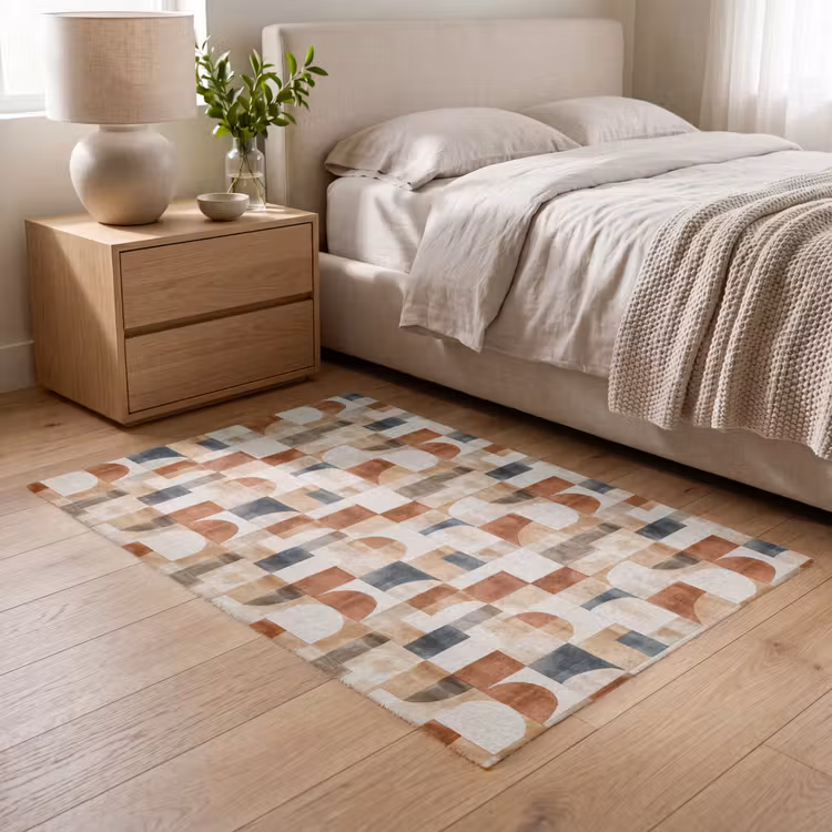 Vloerkleed - Terracotta - Geometrisch - Aquarel - Textuur — 5