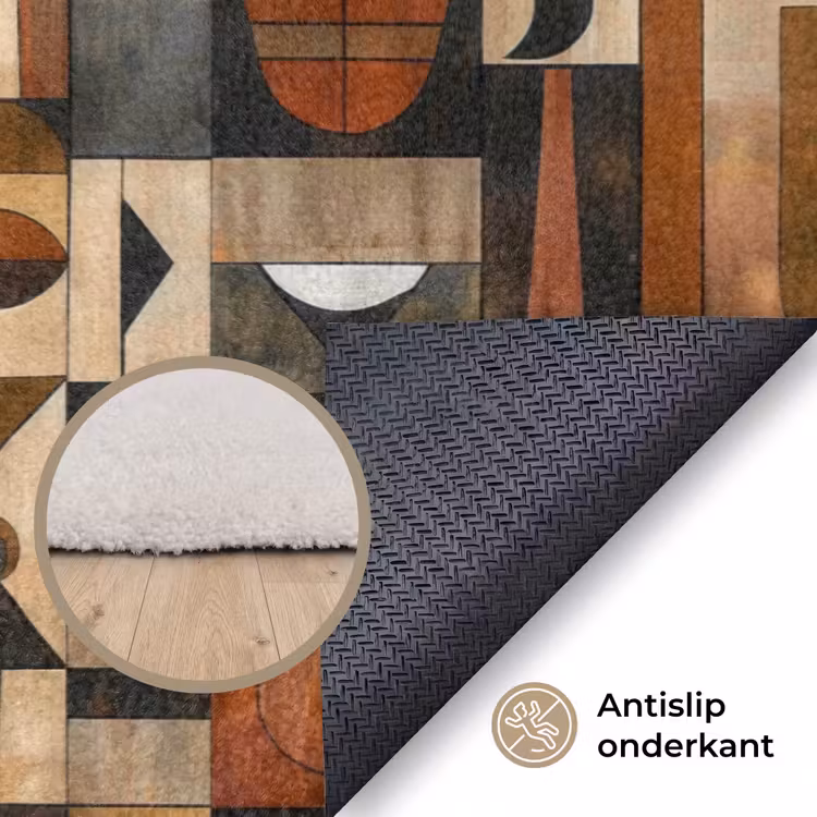 Vloerkleed - Terracotta - Geometrisch - Mid-Century - Patroon — 3