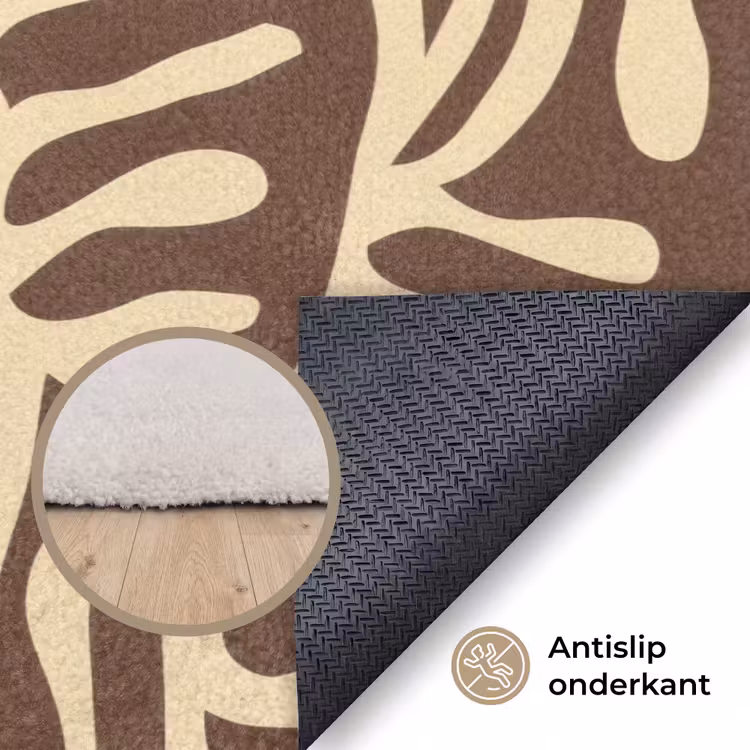 Vloerkleed - Bruin - Koraal - Expressief - Patroon — 3